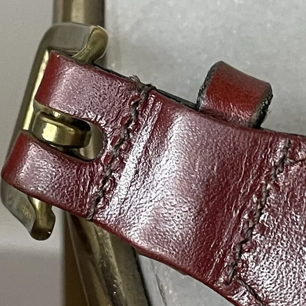 Vintage NANTUCKET Sailboat Belt Brass Buckle Sz 42 Preppy Old Money Caps Cod